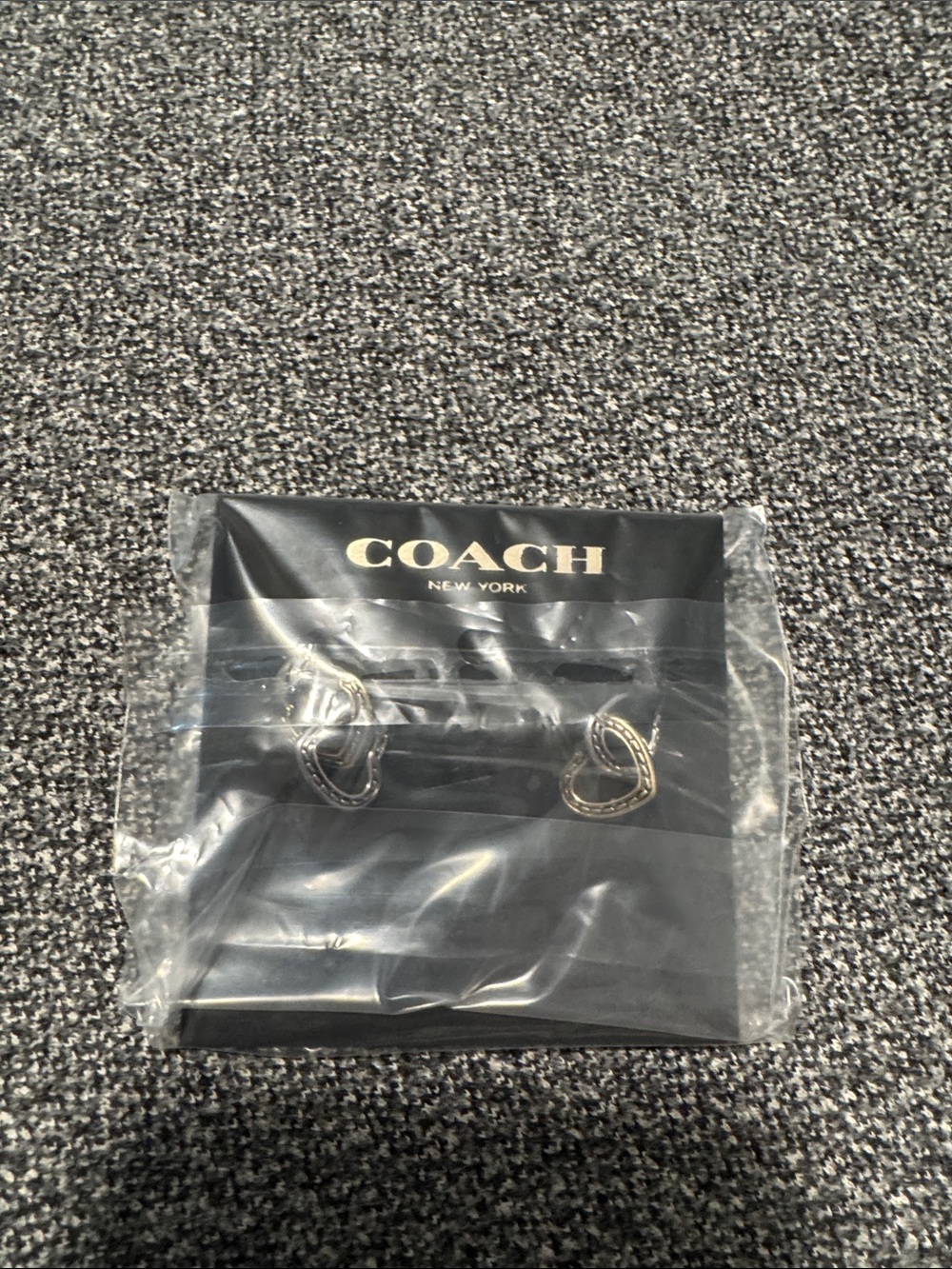 Coach Silver Heart Hoop Earrings - Silver